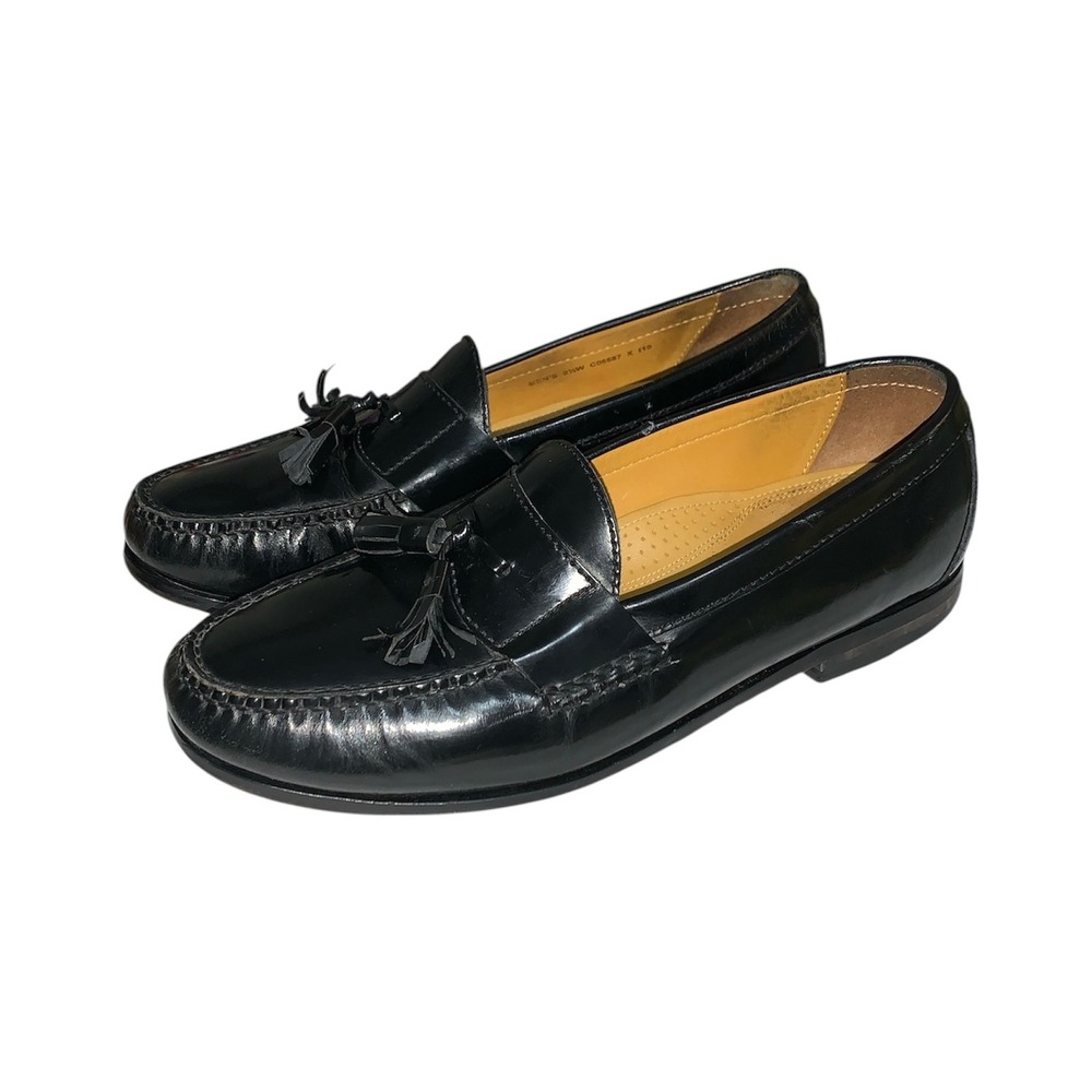 Cole Haan Tassel Loafers Mens 9.5 Black Leather Dress Shoes C06587